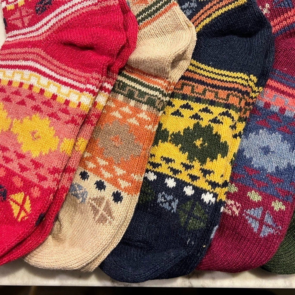 5 pack women’s winter cold weather multi color thermal knit crew socks size 6-10 - Picture 2 of 9